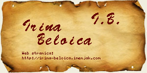 Irina Beloica vizit kartica